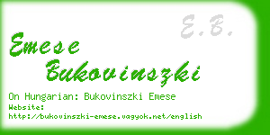 emese bukovinszki business card